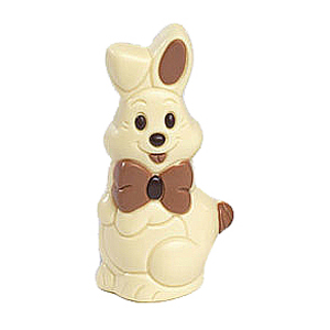 Happy Paashaas met strik witte Belgische chocolade