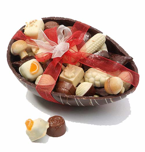 Gevuld Paasei met Belgische pralines