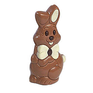Happy Paashaas met strik melk decoré 14 cm