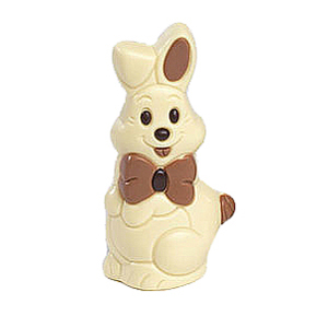 Happy Paashaas met strik wit decoré 14 cm